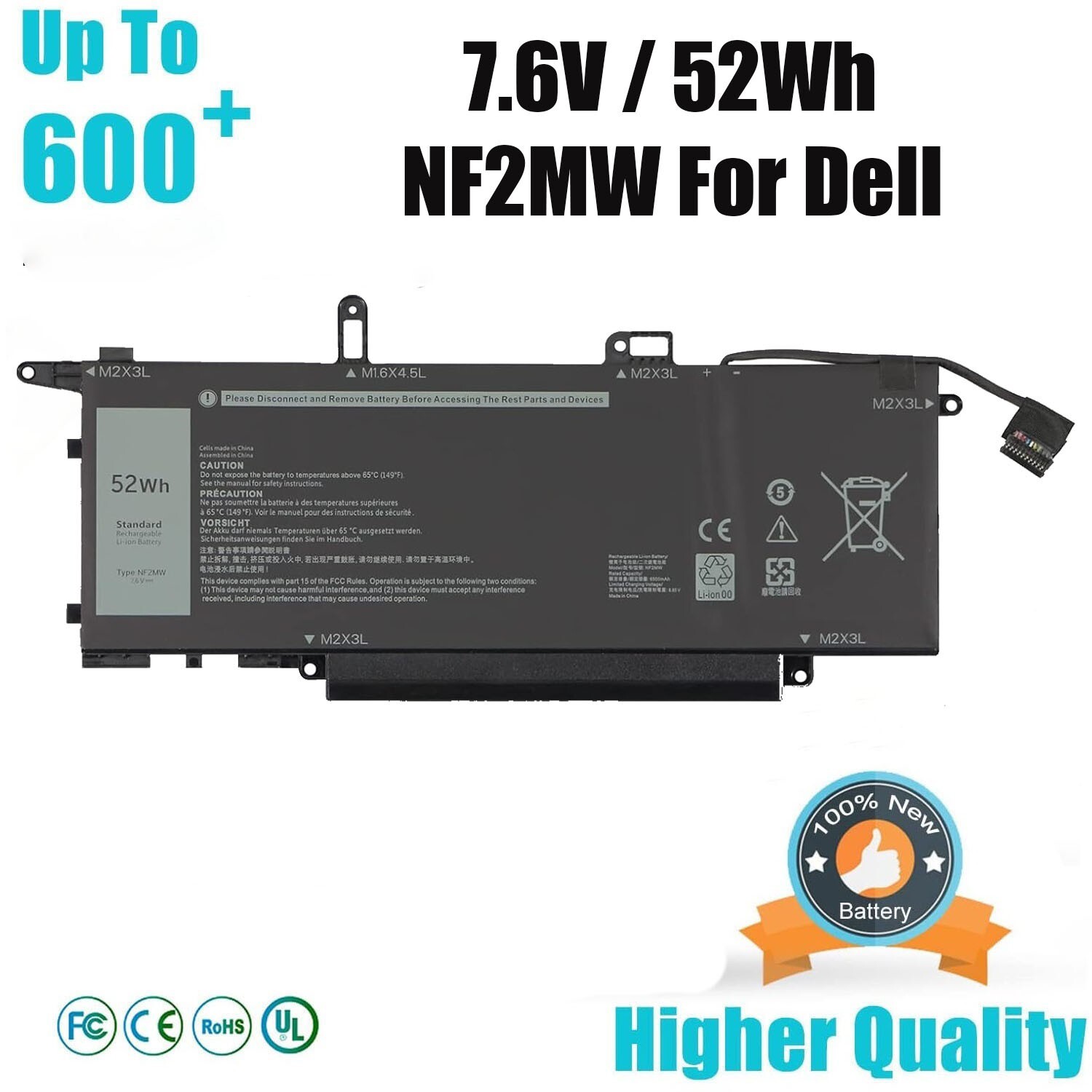 NF2MW Battery FOR DELL Latitude 7400 9410 2-in-1 P110G 85XM8 8W3YY CHWV6 GJD1V