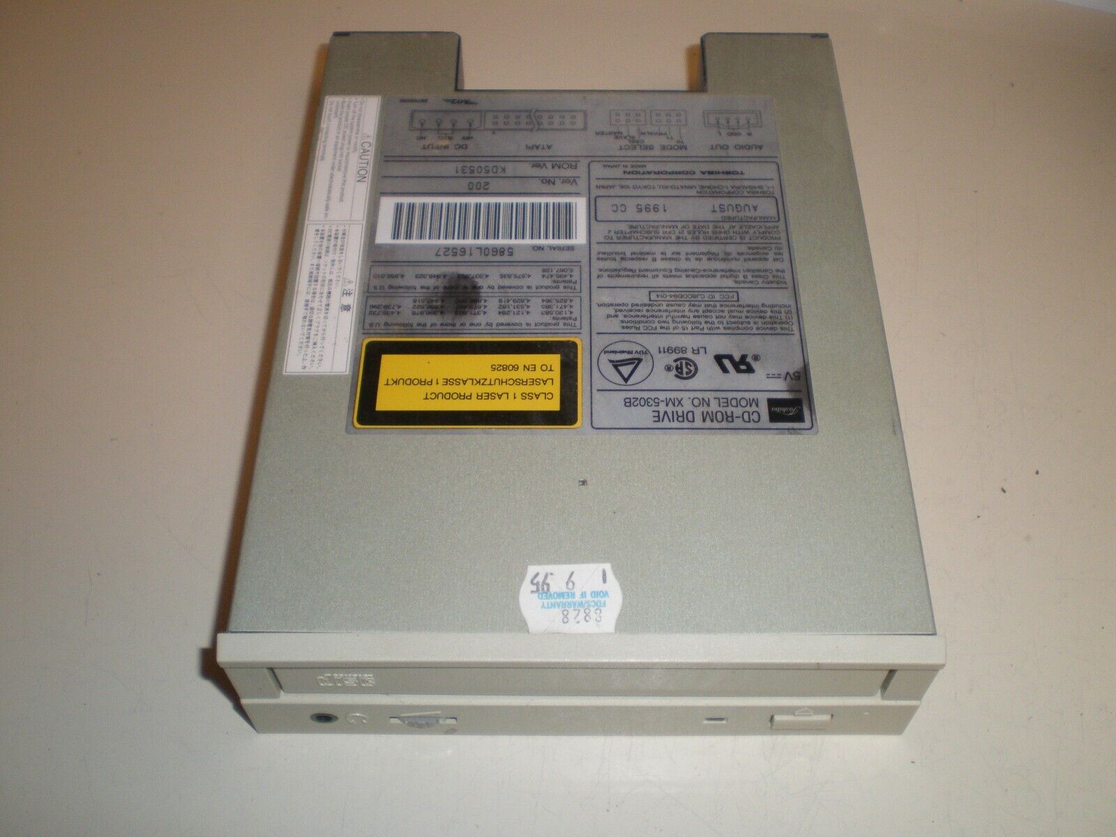 Vintage Toshiba CD-ROM Drive Model No. XM-5302B w/ 