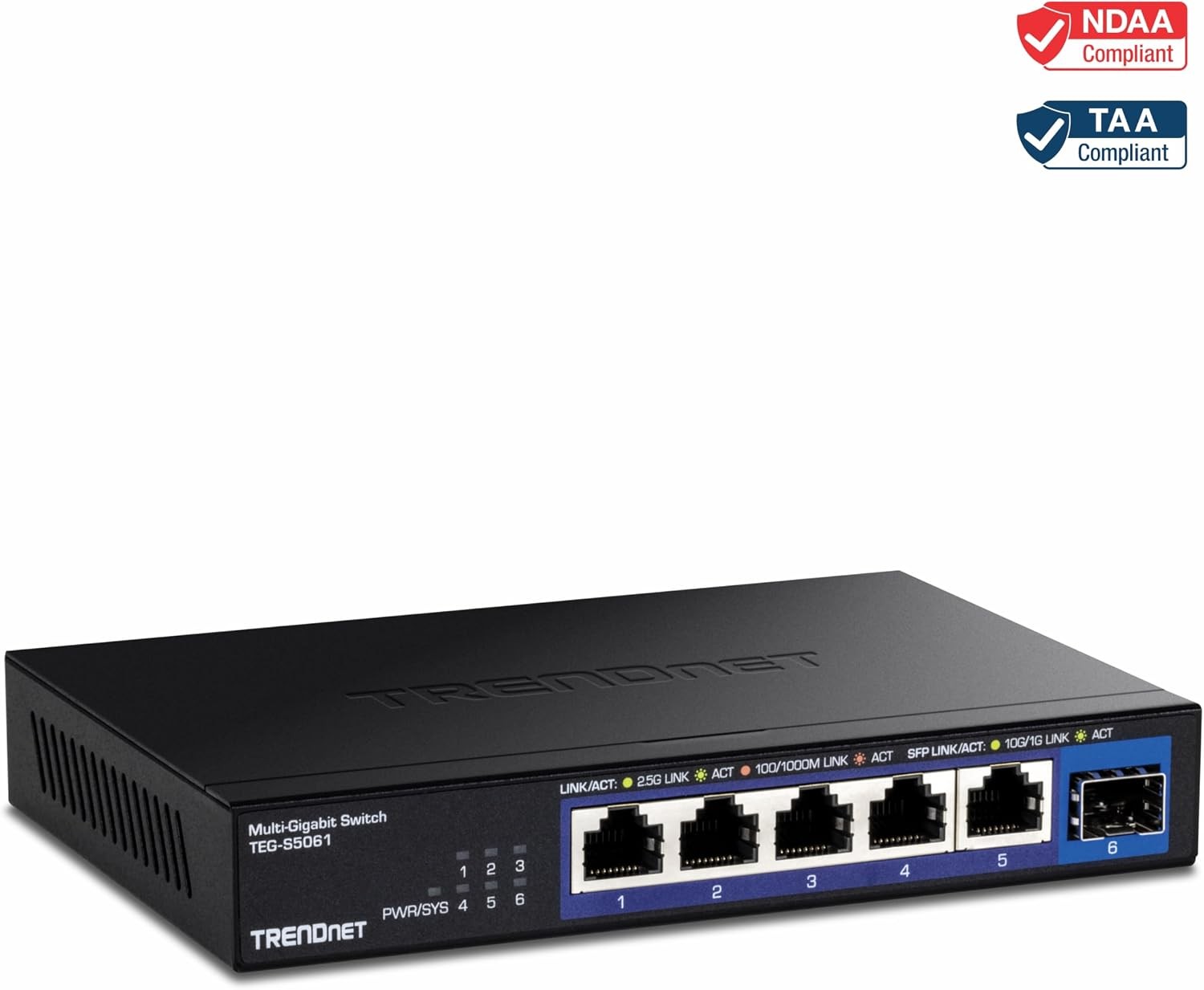 TRENDnet TEG-S5061,6-Port Unmanaged 2.5G Switch with 10G SFP+ Port