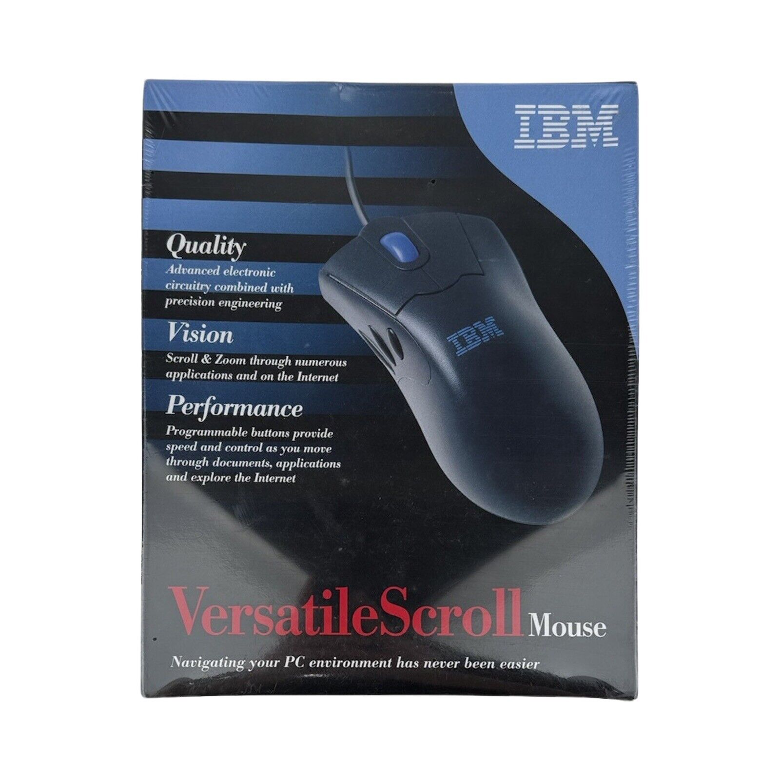 Vintage IBM Versatile Scroll Mouse PS2 Wired (09N5513) - Sealed