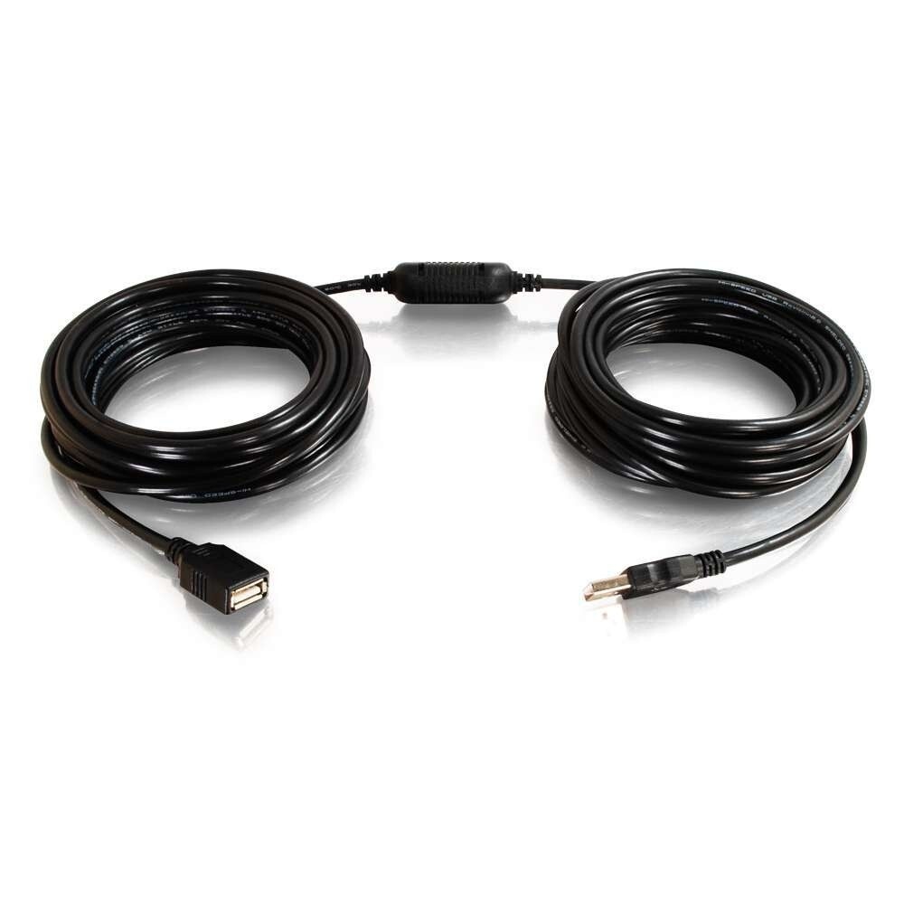 39.3ft (12m) USB 2.0 A M to F Active Extension Cable (Center Booster Format)-C2G