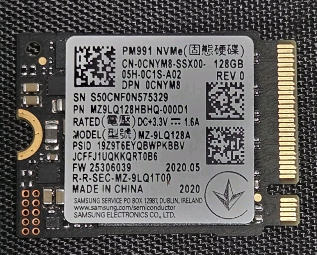 Samsung PM991 128GB M.2 2230 NVMe SSD MZ9LQ128HBHQ Dell 0CNYM8