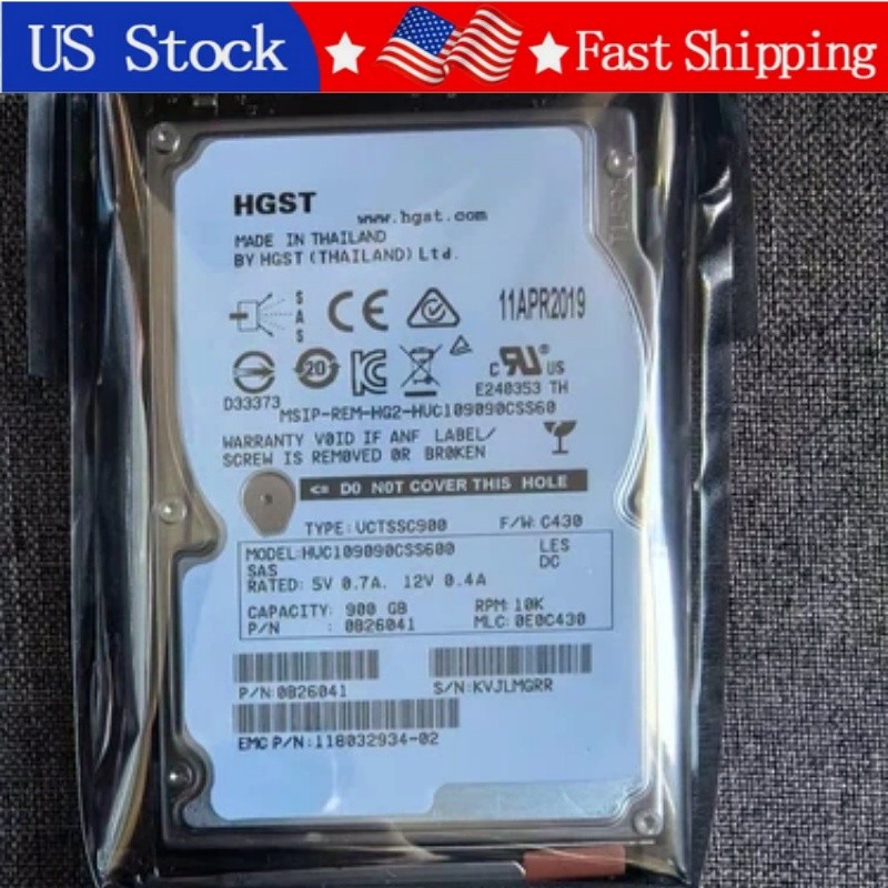 EMC 005050349 V3-2S10-900 900GB 10K SAS 2.5" 6G HDD HUC109090CSS600 118032934-02