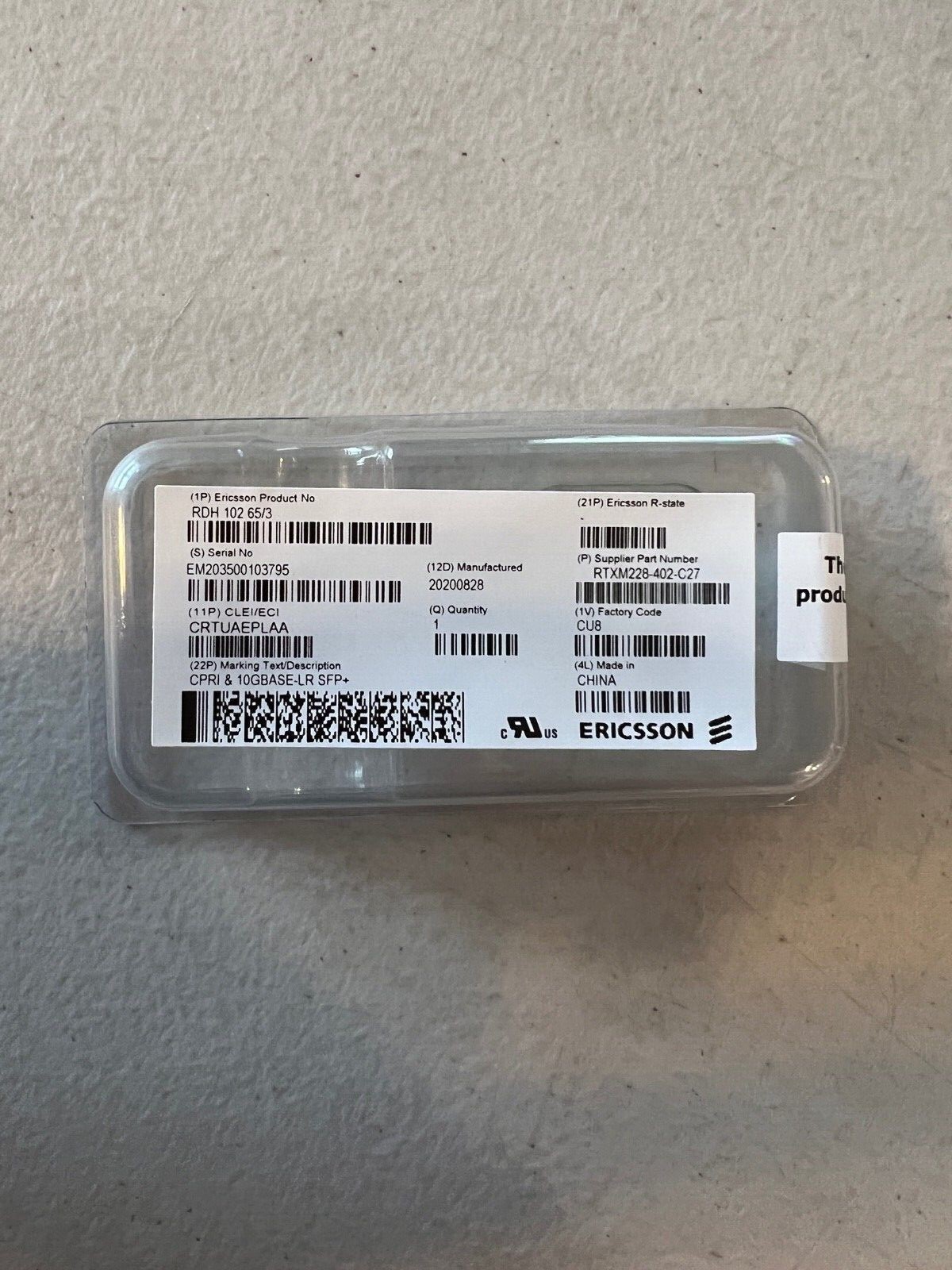 (Lot of 12) *NEW* ERICSSON RDH10265/3 - RDH 102 65/3 CPRI & 10GBASE-LR SFP+