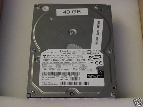 HITACHI Deskstar 40GB IDE/ATA100 Model IC35L040AVVA07-0