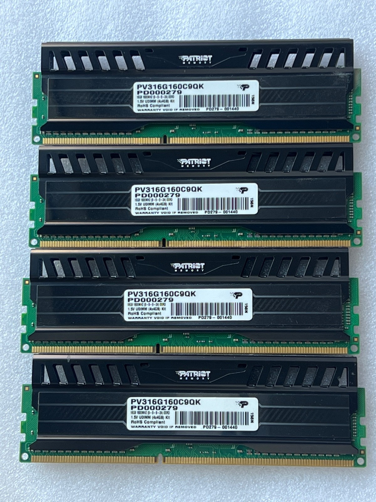 Patriot Viper 16GB (4x4GB) DDR3 PC3-12800 1600MHz PV316G160C9QK