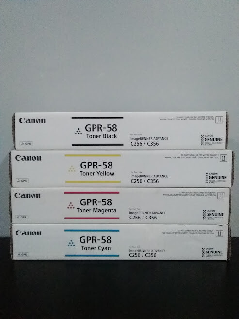 Canon GPR-58 Complete Toner Cartridge Set Black, Cyan, Yellow, Magenta