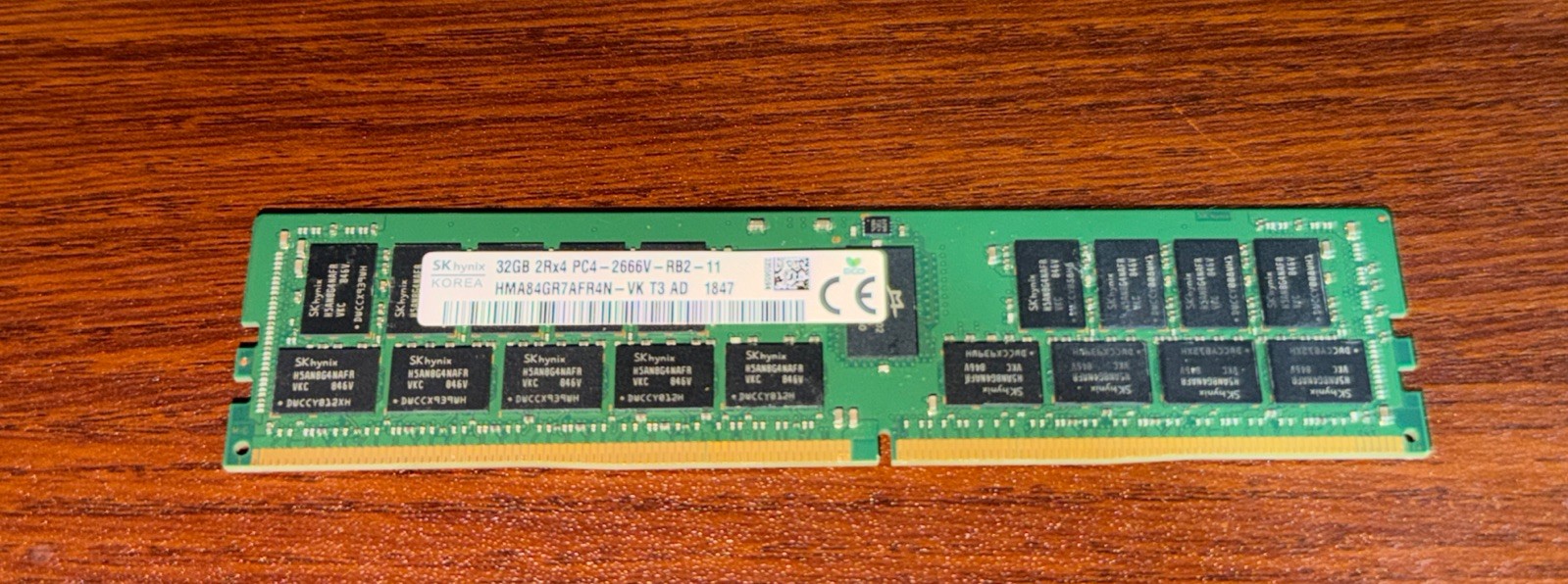 SK Hynix 32GB DDR4-2666V ECC RDIMM 2Rx4 PC4 HMA84GR7AFR4N-VK T3 AD 1847