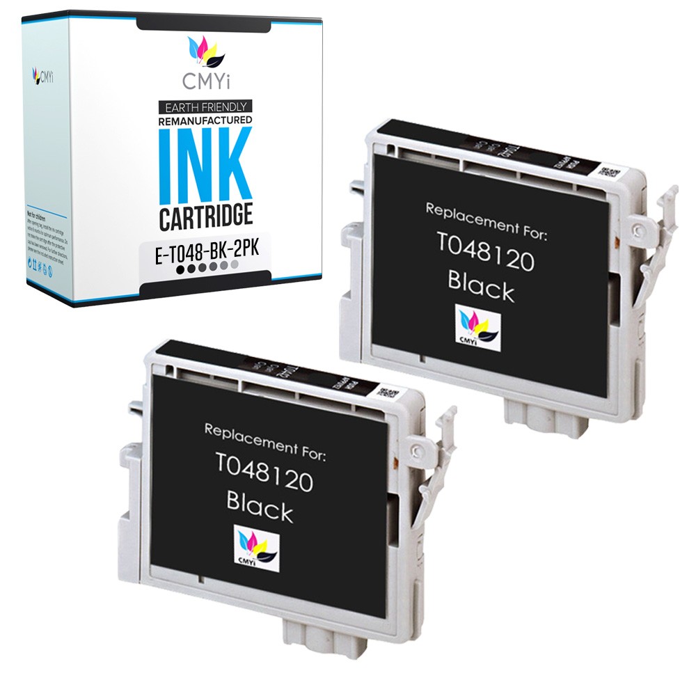 CMYi 2PK Compatible T048 Black Ink Cartridge for Epson Stylus Photo R300M R330M