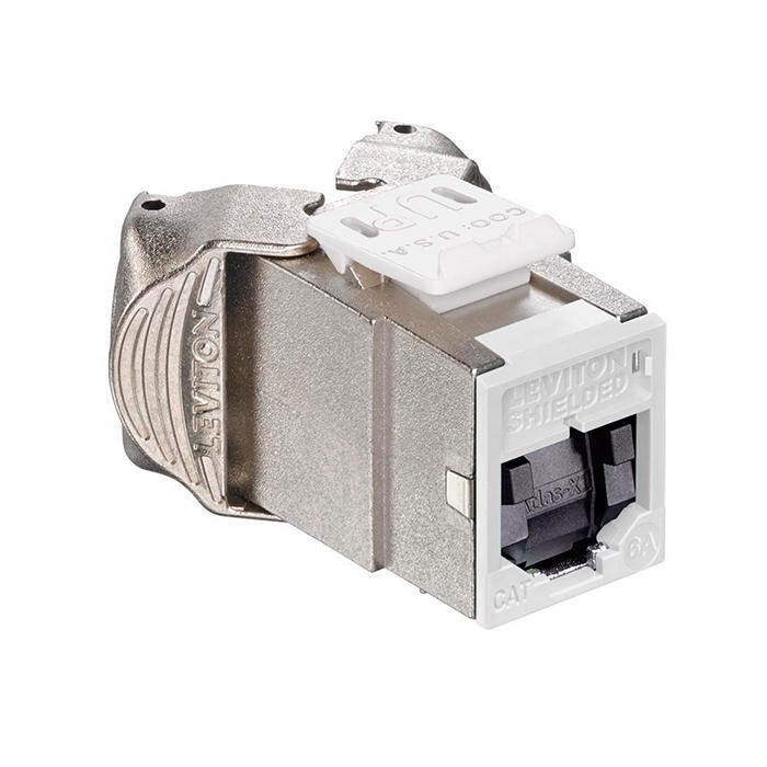 Leviton 6ASJK-SW6 Atlas-X1 Cat 6A Shielded Quickport Jack with Shutters White