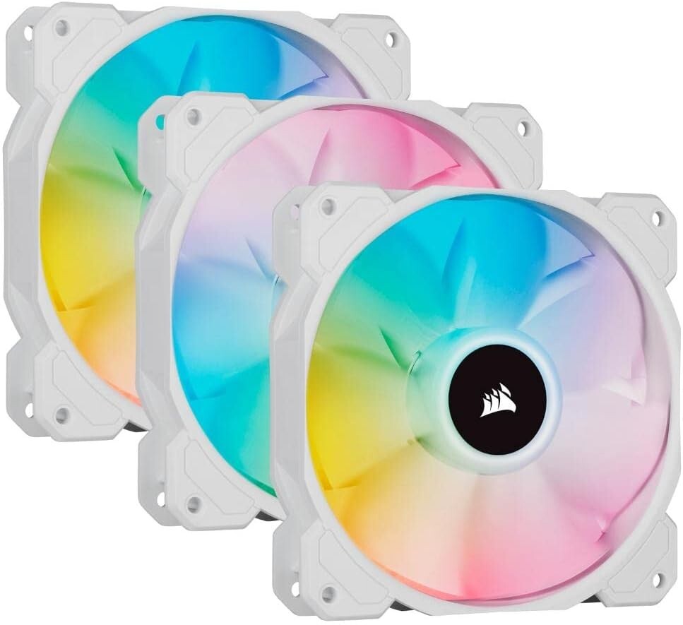3 Corsair ML120 RGB PRO Performance 120mm White PWM Fan 4Pin Power 4Pin RGB