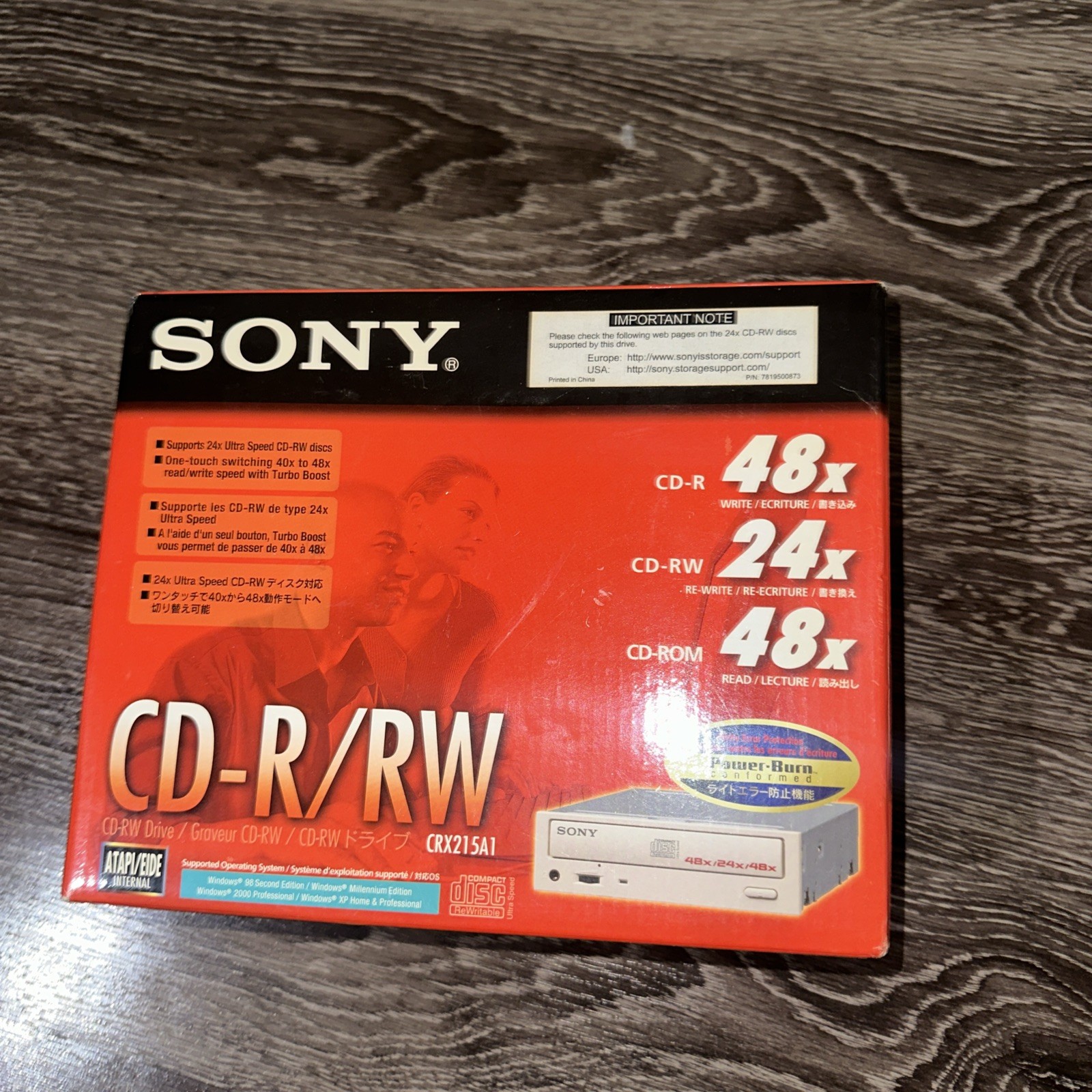 Sony CRX215A1 48x/24x/48x CD-R/RW Drive Windows XP 2000 98 New