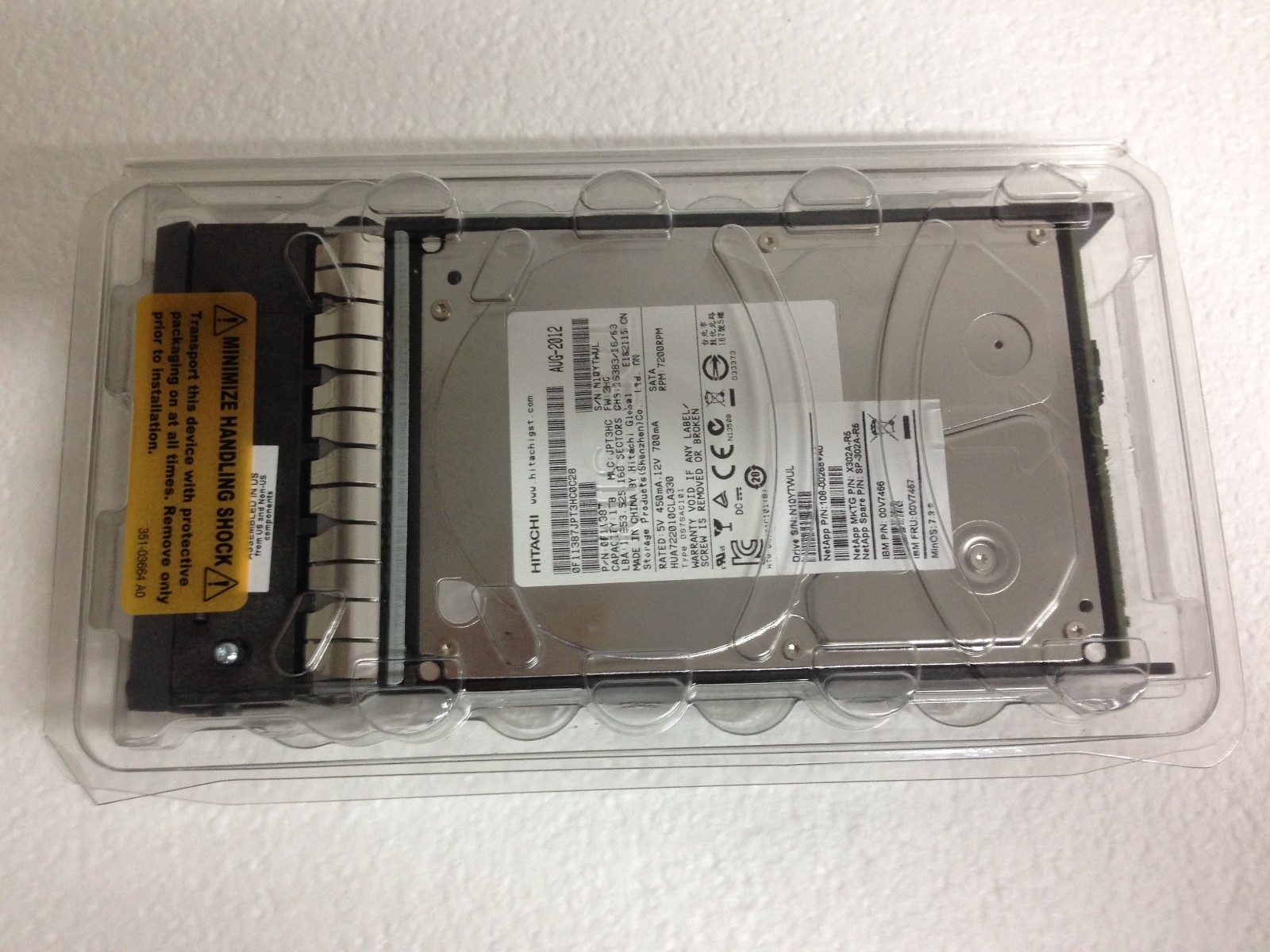 X302A-R5 V7466 V7467 Netapp 1TB SATA Disk X302A SP-302A-R5  W/TRAY NEW