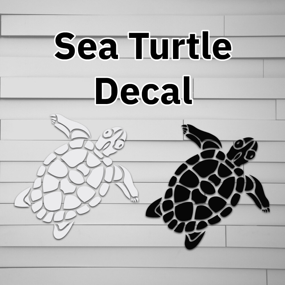 Sea Turtle Beach Vinyl Decal for Car laptop window tumbler water bottle computer