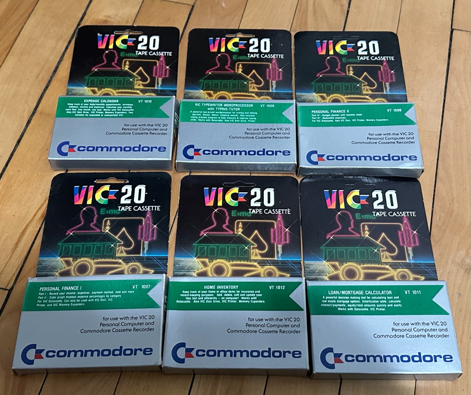 x6 Lot Commodore VIC-20 Vintage Boxed Productivity Software on Tape Cassette