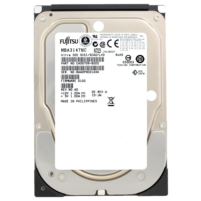 Fujitsu MBA3147NC SCSI 147GB 15000Rpm 80-PIN 3.5" Inch Hard Drive