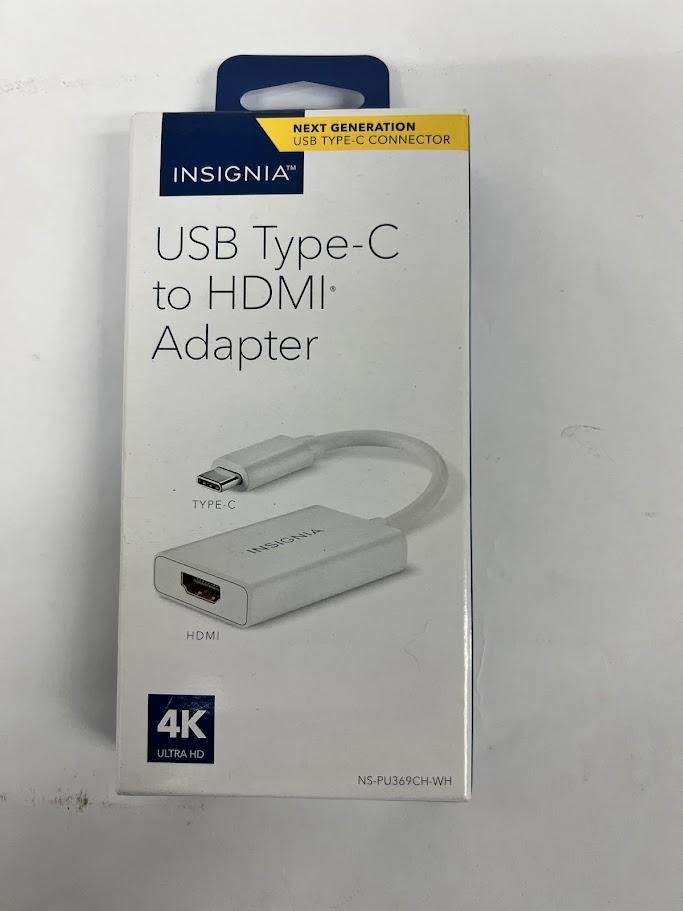 Insignia USB Type-C to HDMI Adapter 4K/UHD White Video Converter #467 Z65/412