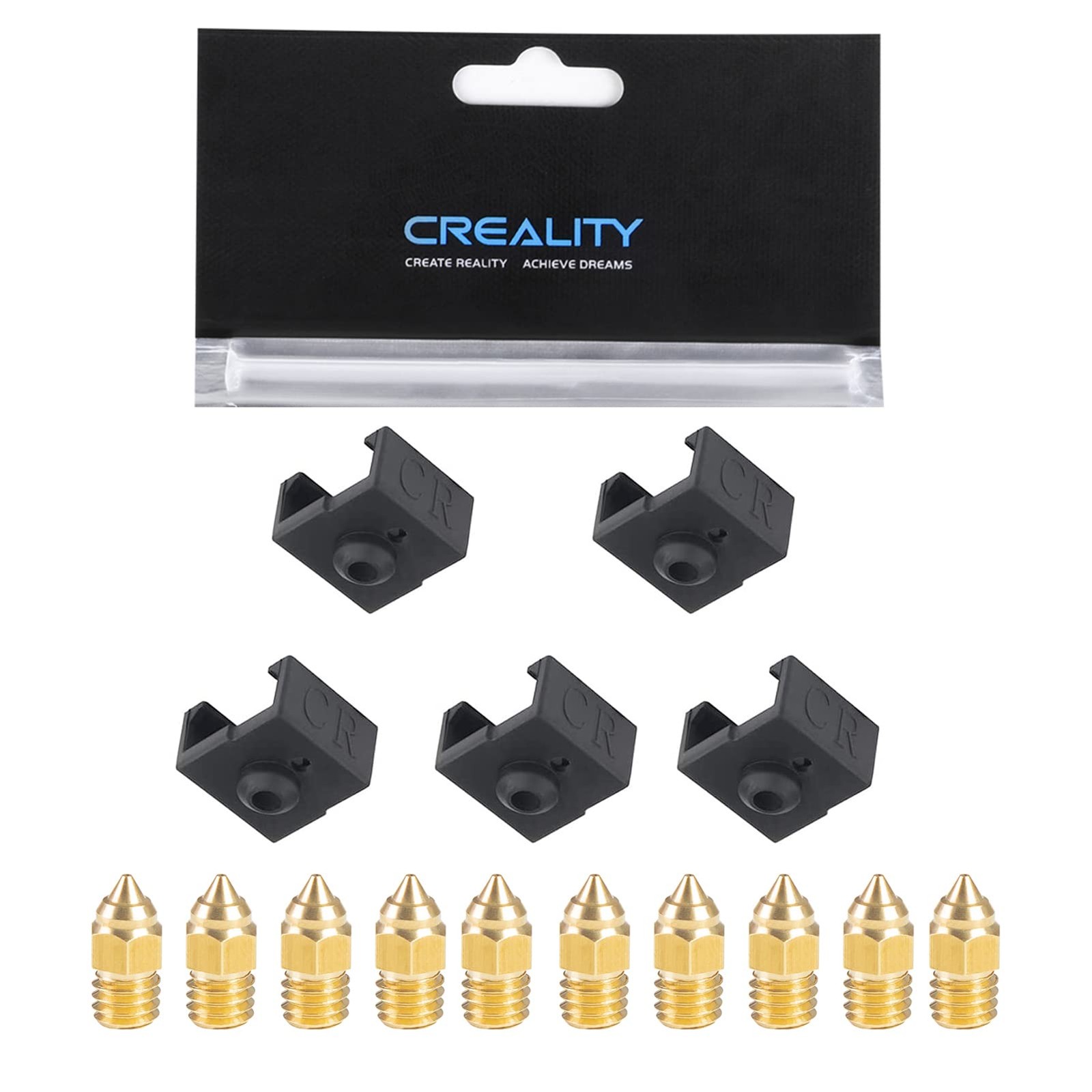 Creality Original Ender 3 V2 Neo 5pcs Silicone Sock and 10pcs 0.4mm Nozzle,
