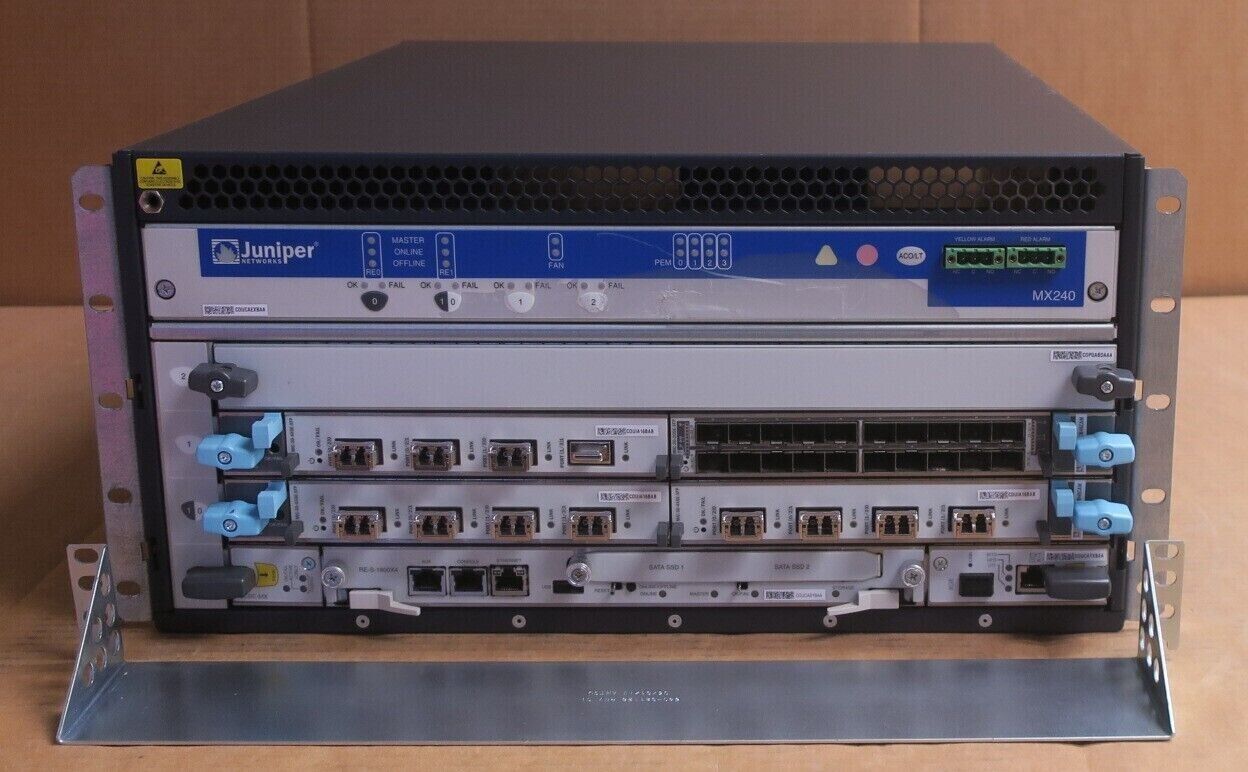 Juniper MX240 Internet Router 3x MIC-3D-4XGE-XFP + MIC-3D-20GE-SFP + RE-S-1800X4