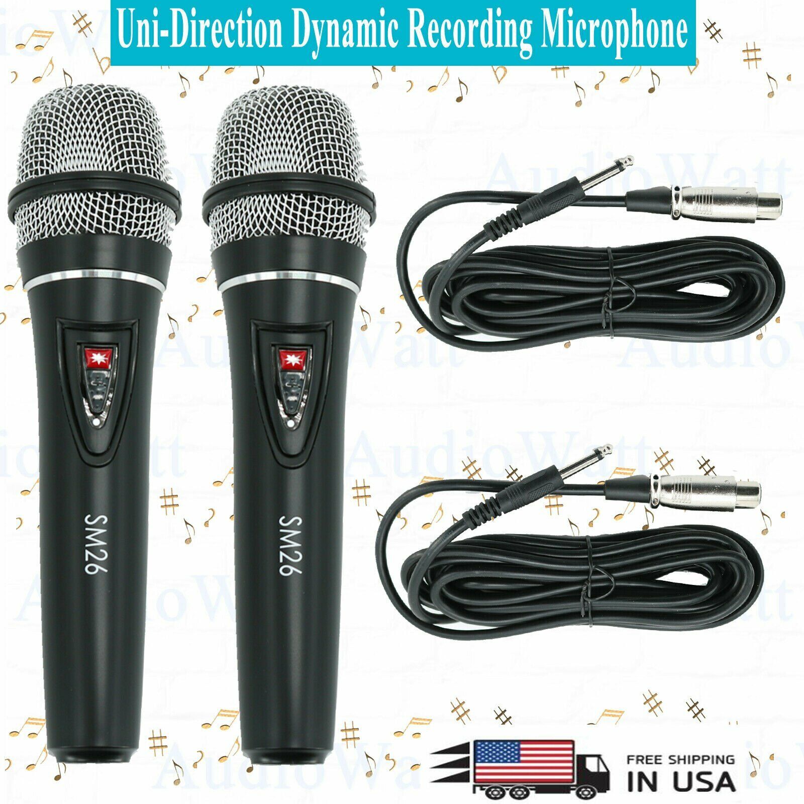 2x SM26 Uni-Direction Dynamic Recording Stage Professional Studio Microphone NEW