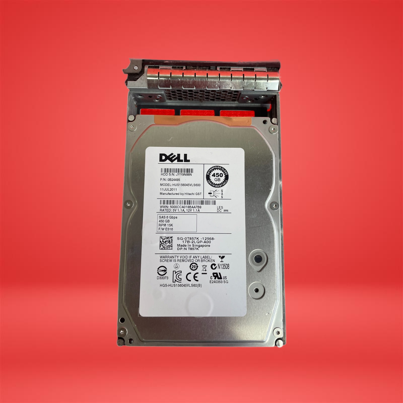 Dell Hitachi Ultrastar 450GB 15K 3.5" SAS 6Gb/s HDD HUS156045VLS600