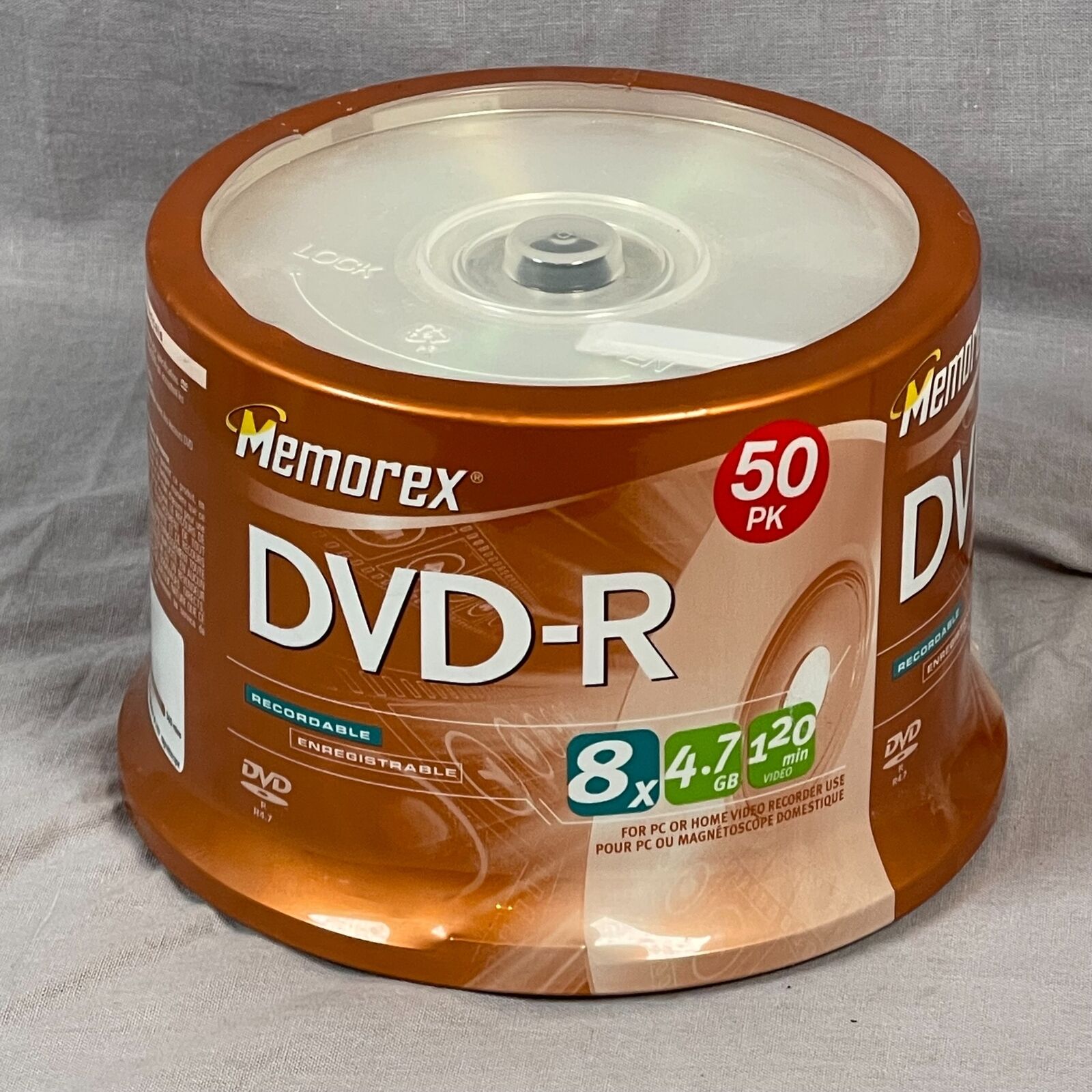 Memorex 50pk DVD-R 8x Speed Recordable 4.7 GB PC Home Video 120 Minutes Sealed