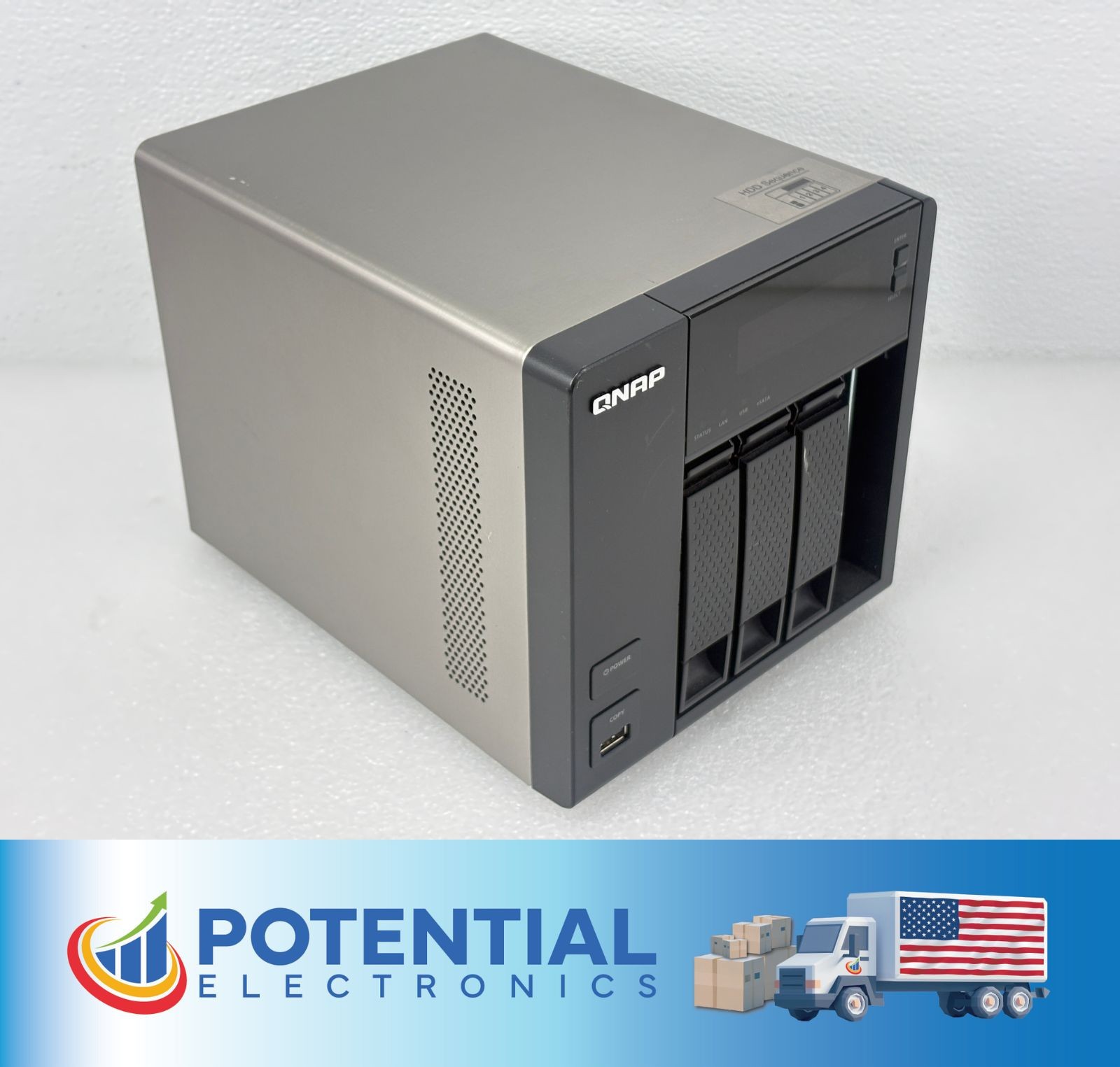 Pre Owned | QNAP TS-419P II, 4-Bay Hard Drive NAS Server Network Only - Black