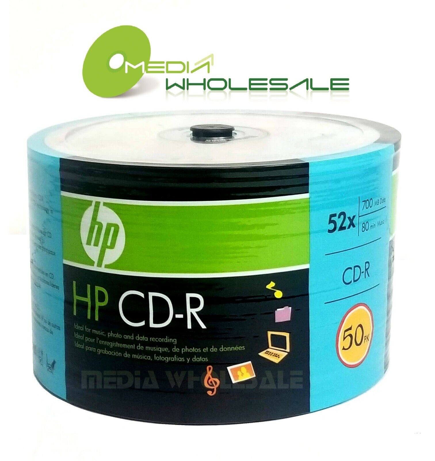 50 Hp CD-R CDR Discs Logo 52X 700MB 80MIN In ECO Spindle (Storage)