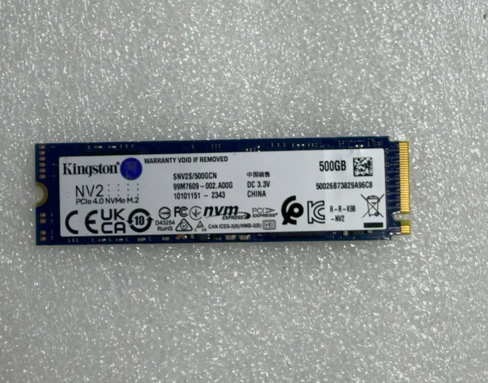 Kingston NV2 500GB M.2 NVMe PCI‑E 4.0 x4 2280 Desktop Laptop Internal SSD Drive