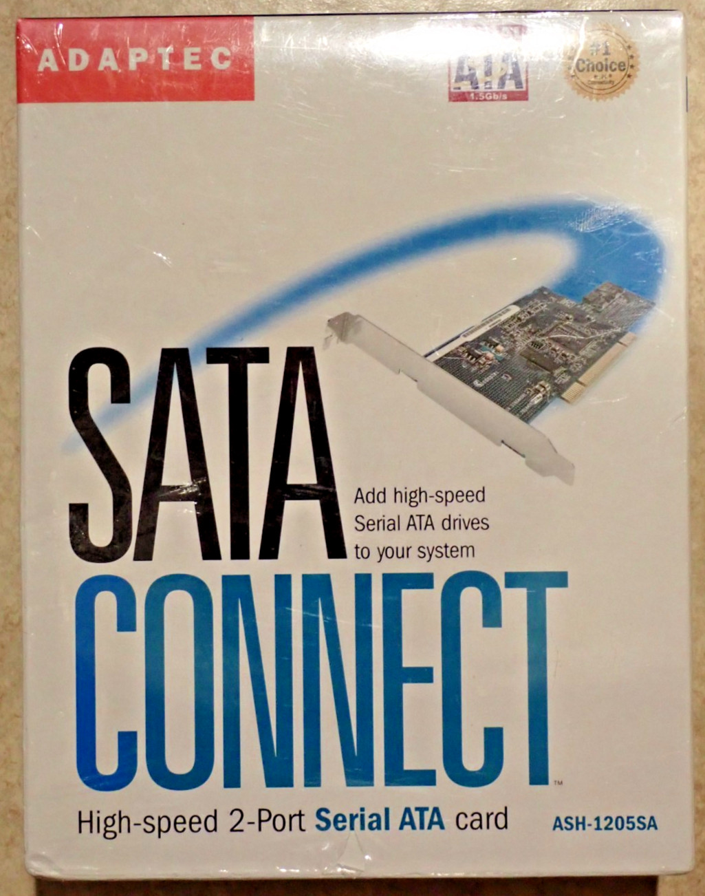 New Sealed Adaptec SATA Connect ASH-1205SA 2-Port PCI Serial ATA Card 2047600-R