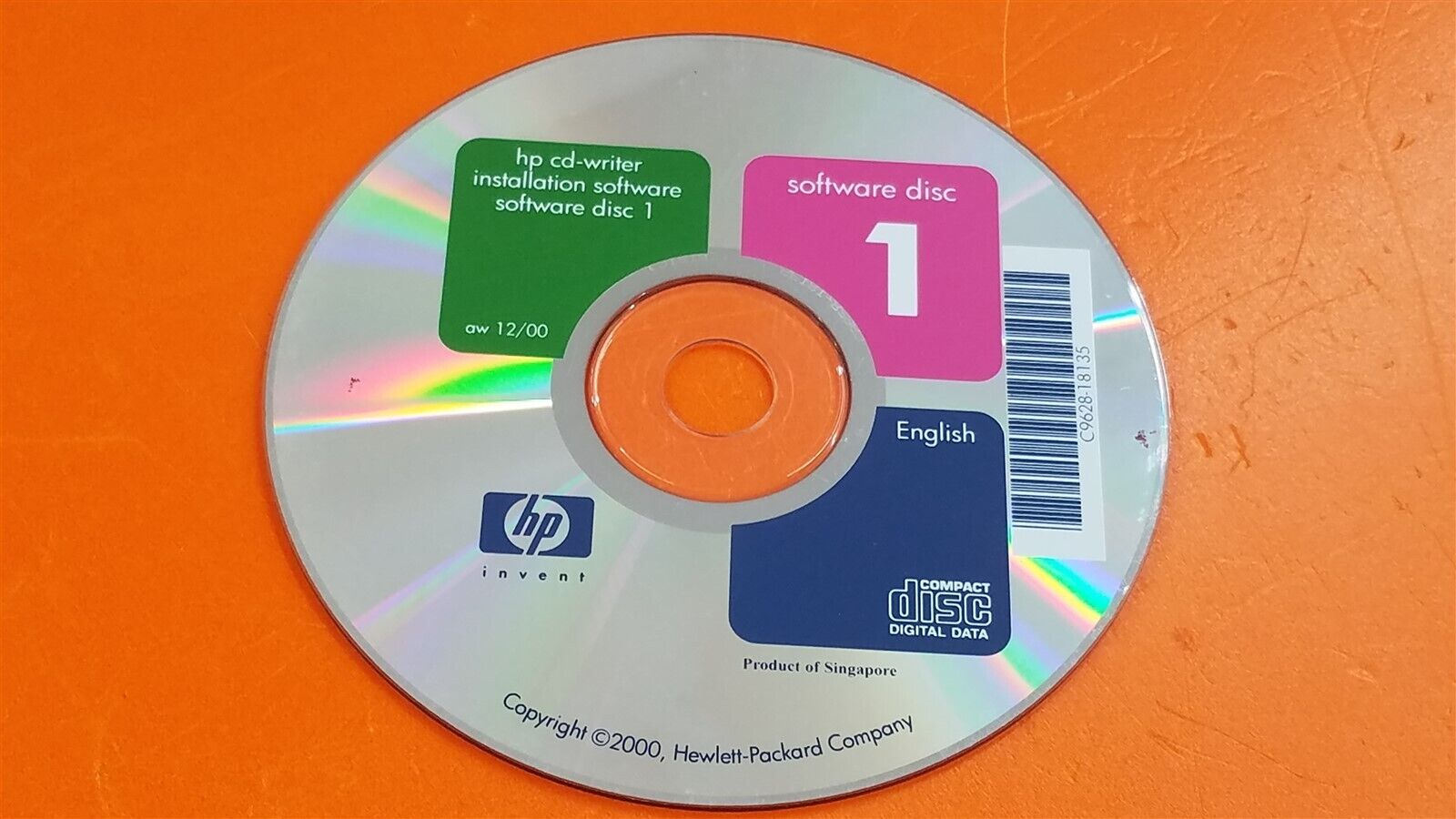 ⭐️⭐️⭐️⭐️⭐️HP Invent Cd-Writer Installation Software Disc 1 aw 12/00