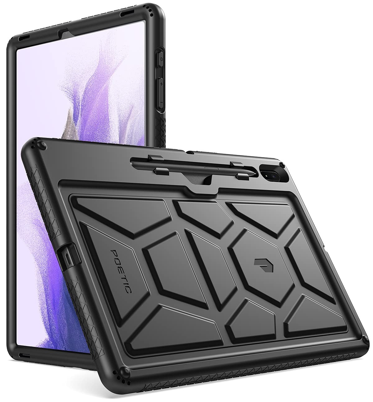 Poetic TurtleSkin Case Designed for Galaxy Tab S7 FE 12.4 Inch 2021 / Black 