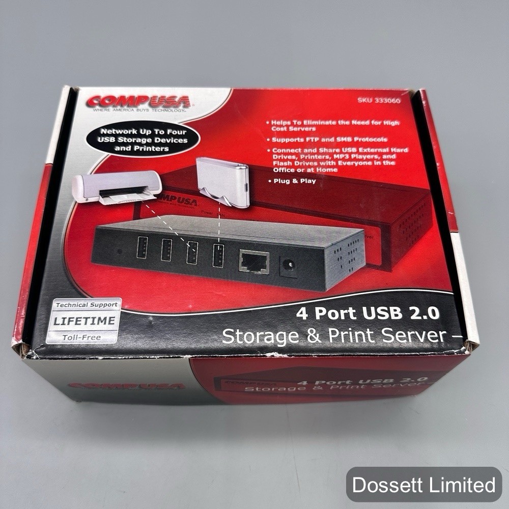 Comp USA 4-port USB 2.0 #333060 Storage And Print Server
