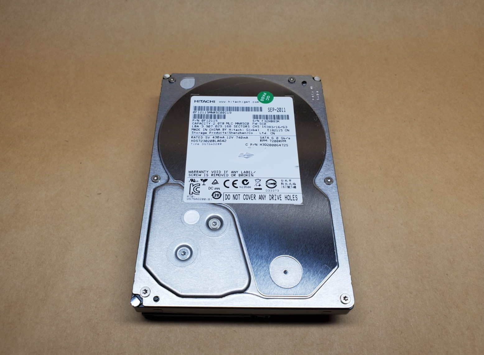 2TB Hitachi HDS723020BLA642 SATA 3.5" HDD | Tested