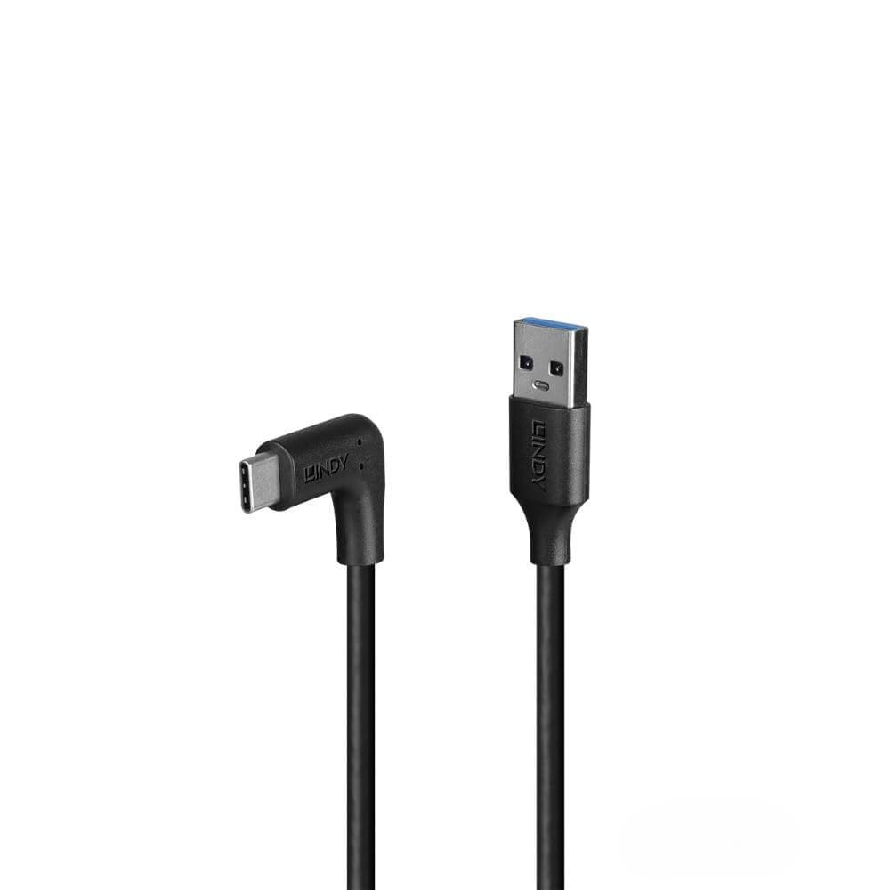 LINDY 0.5m USB-C to USB-A L-Shaped Cable USB 3.2 Gen 2 32012 Japan Import