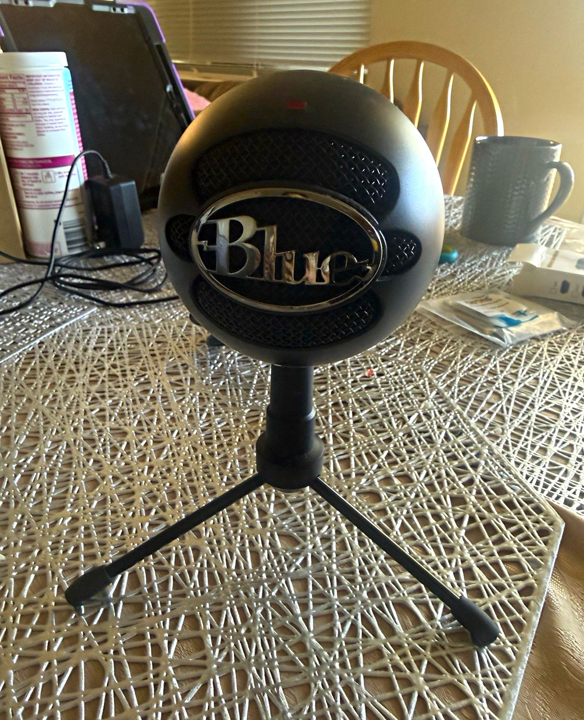 Blue Snowball ICE USB Freestanding Desktop Microphone w/ Adjustable Stand, Black