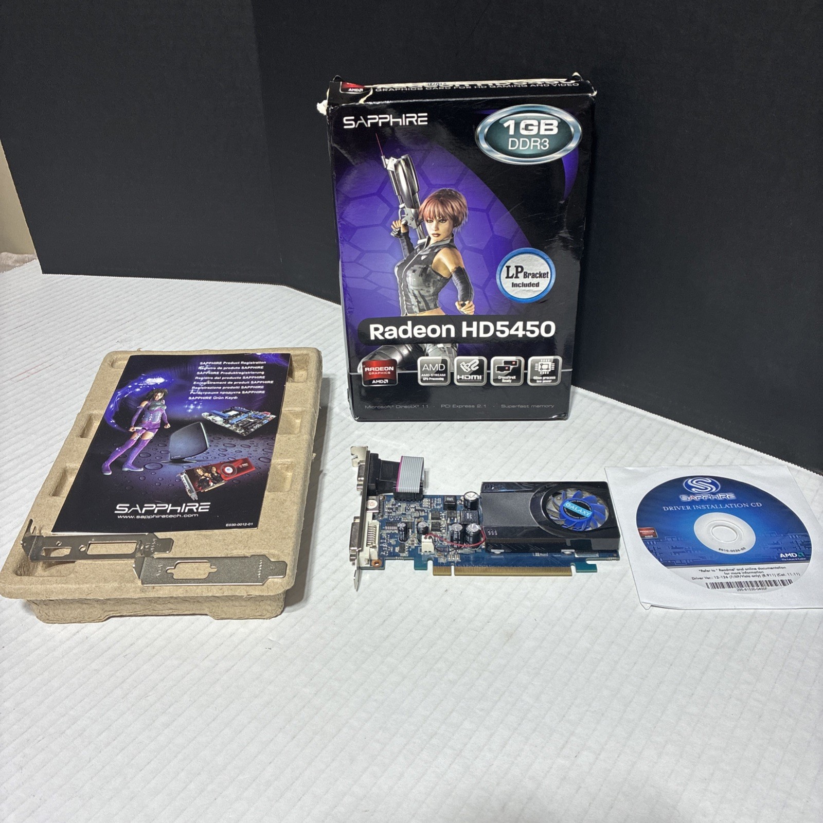 Sapphire Radeon HD5450 Graphics card with Driver CD And LP Bracket