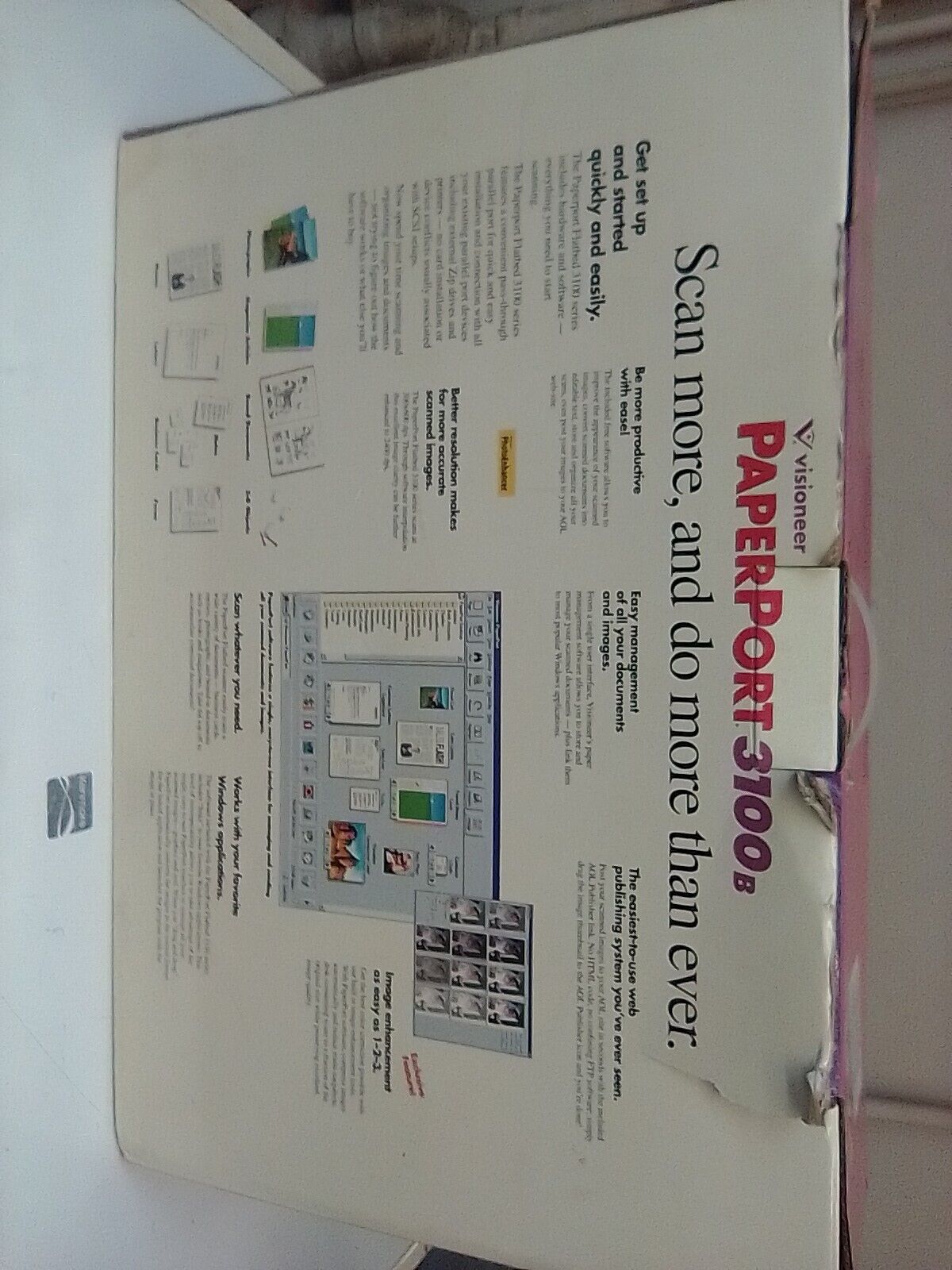 Visioneer Paperport Desktop Color Flatbed Parallel Scanner 3100B NEW SEALED NOS