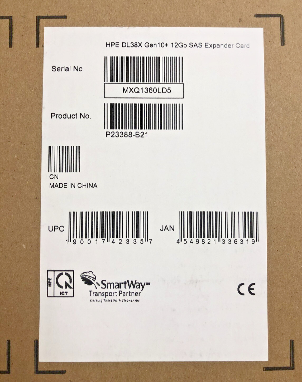 HPE P23388-B21 DL38X DL380 DL385 Gen10 Plus 12Gb SAS Expander Card 4LFF 8SFF