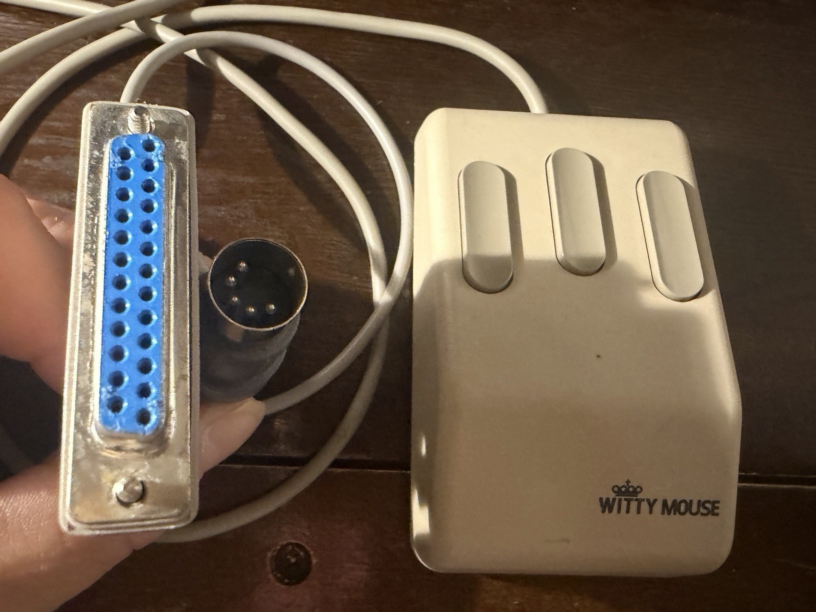 Vintage Witty Mouse 3 Button Mechanical Ball Mouse DB25 Serial PC Tested Working