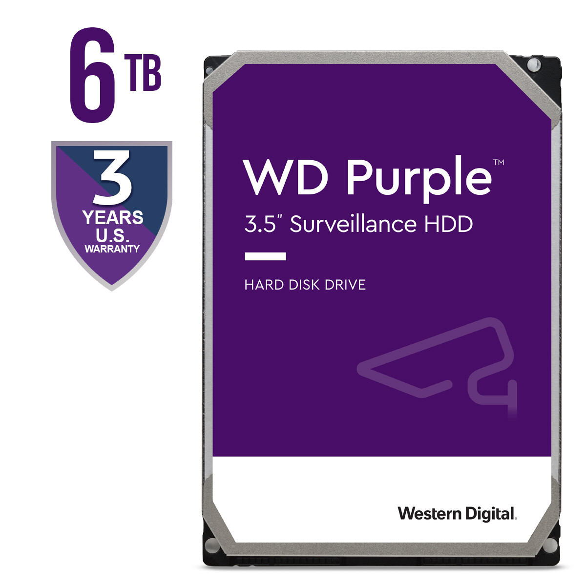 WD Purple 6TB Internal Hard Drive 256MB 5400 RPM Surveillance HDD 3.5" WD64PURZ
