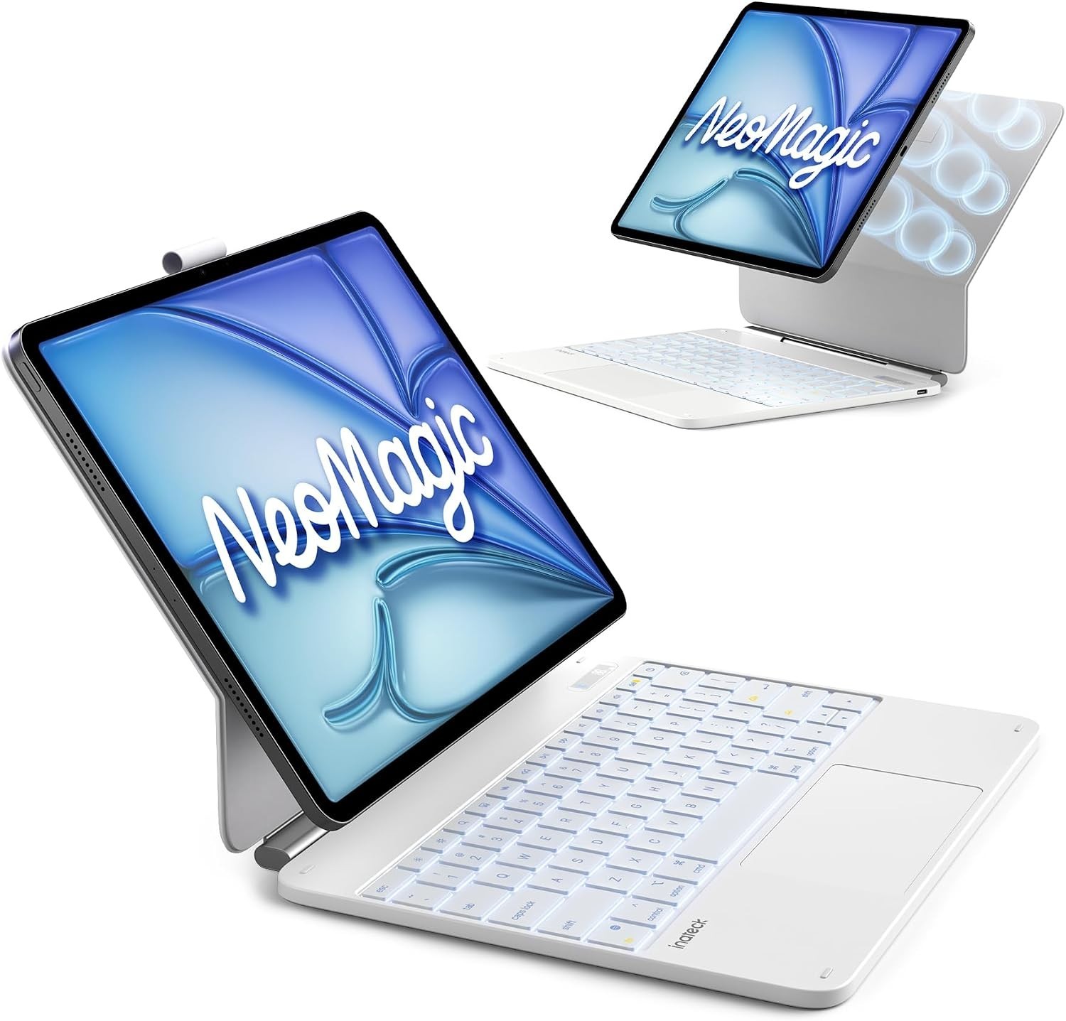Inateck for iPad Air 13" Case with Keyboard, Slim Design, Milky White