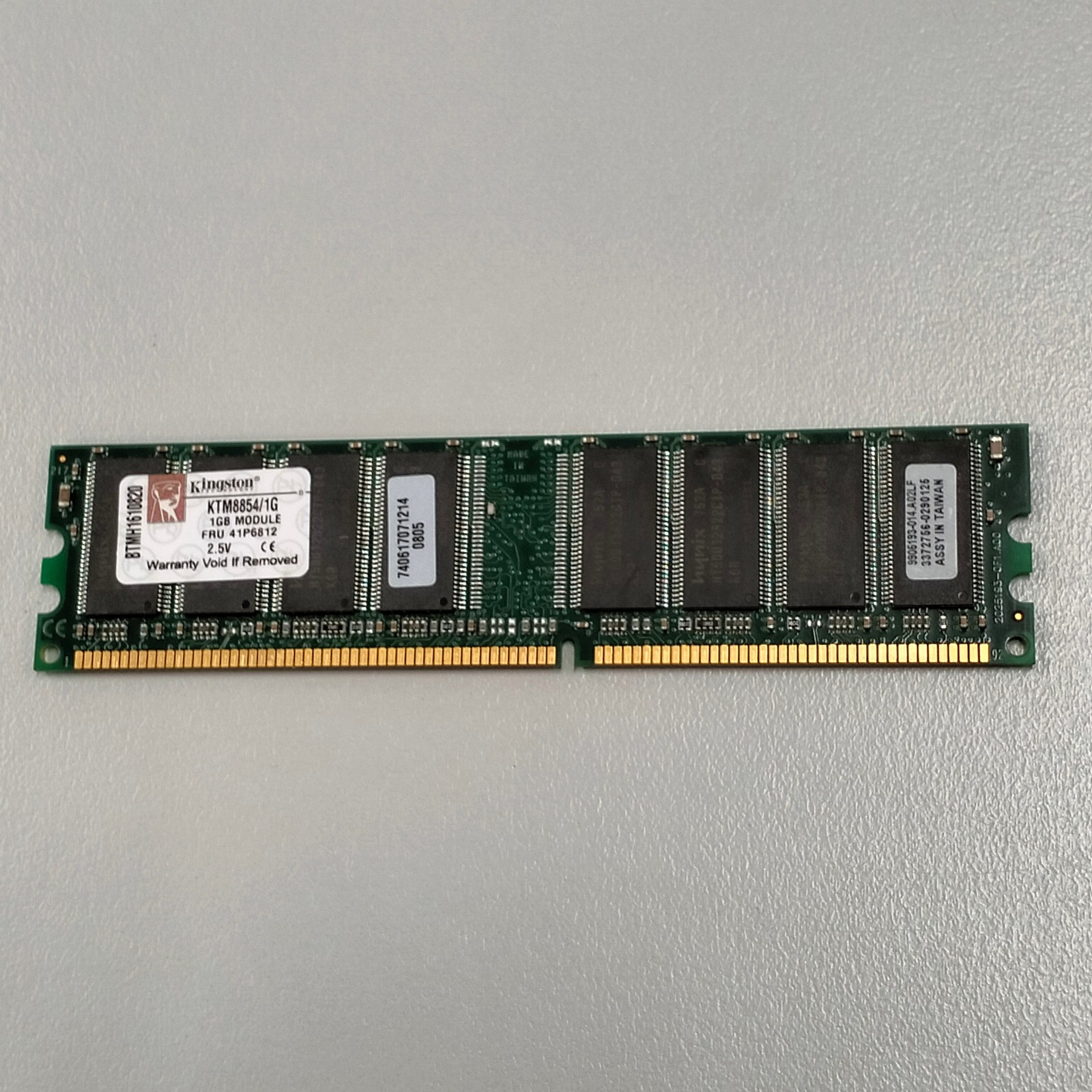 Kingston 1GB DDR1 RAM PC-2700 333MHz CL2.5 2.5V non-ECC DIMM KTM8854/1G 41P6812