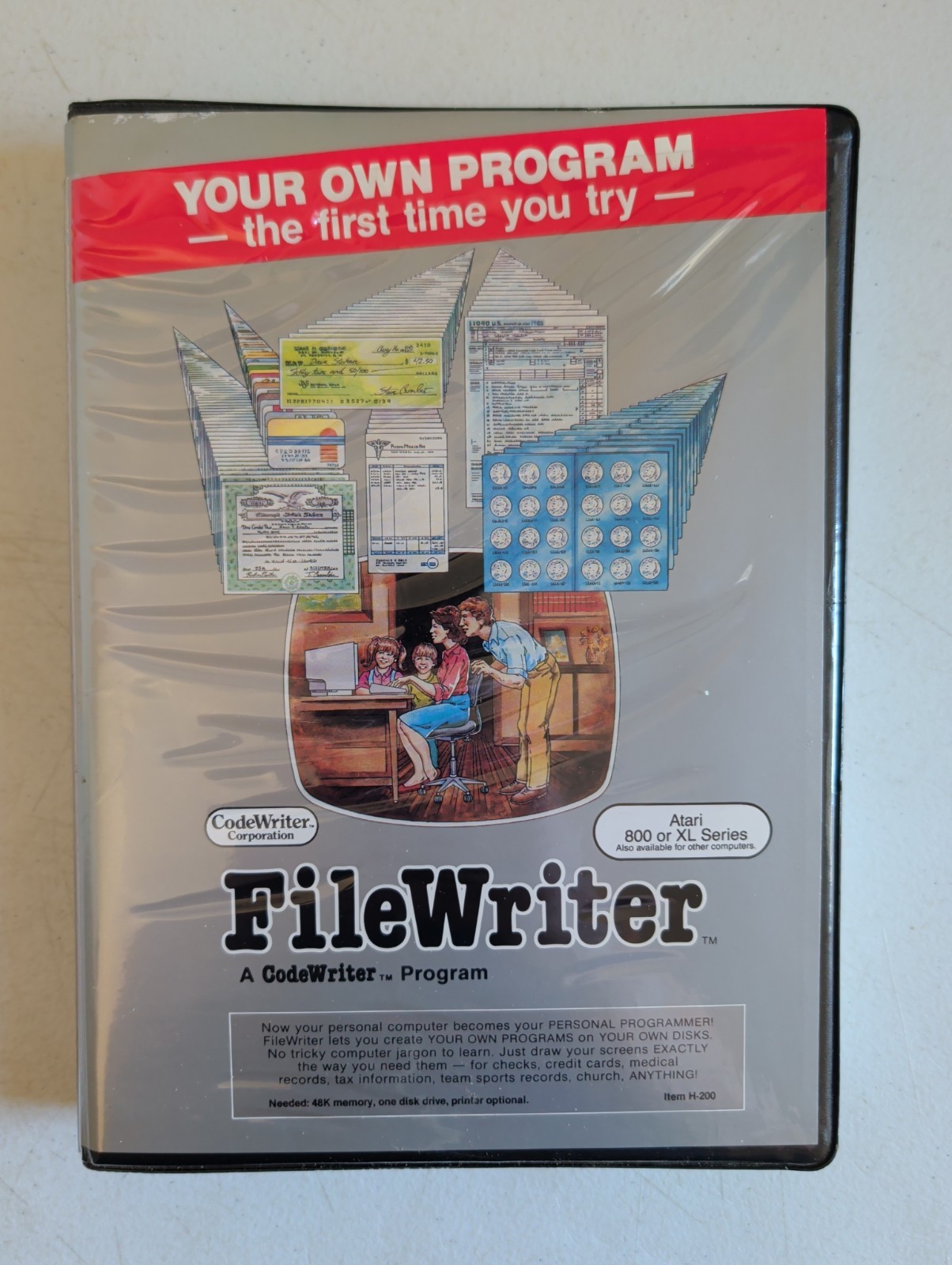 Vintage FileWriter Atari 800 XL Software CodeWriter In Original Box