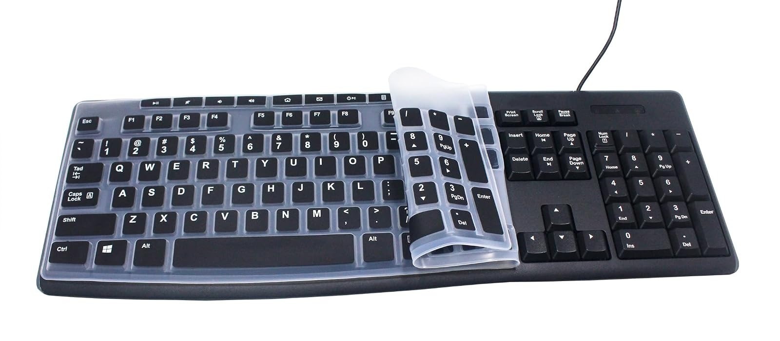 Silicone Keyboard Cover for Logitech MK370 K270 MK270 K200 K260 Ultra Thin