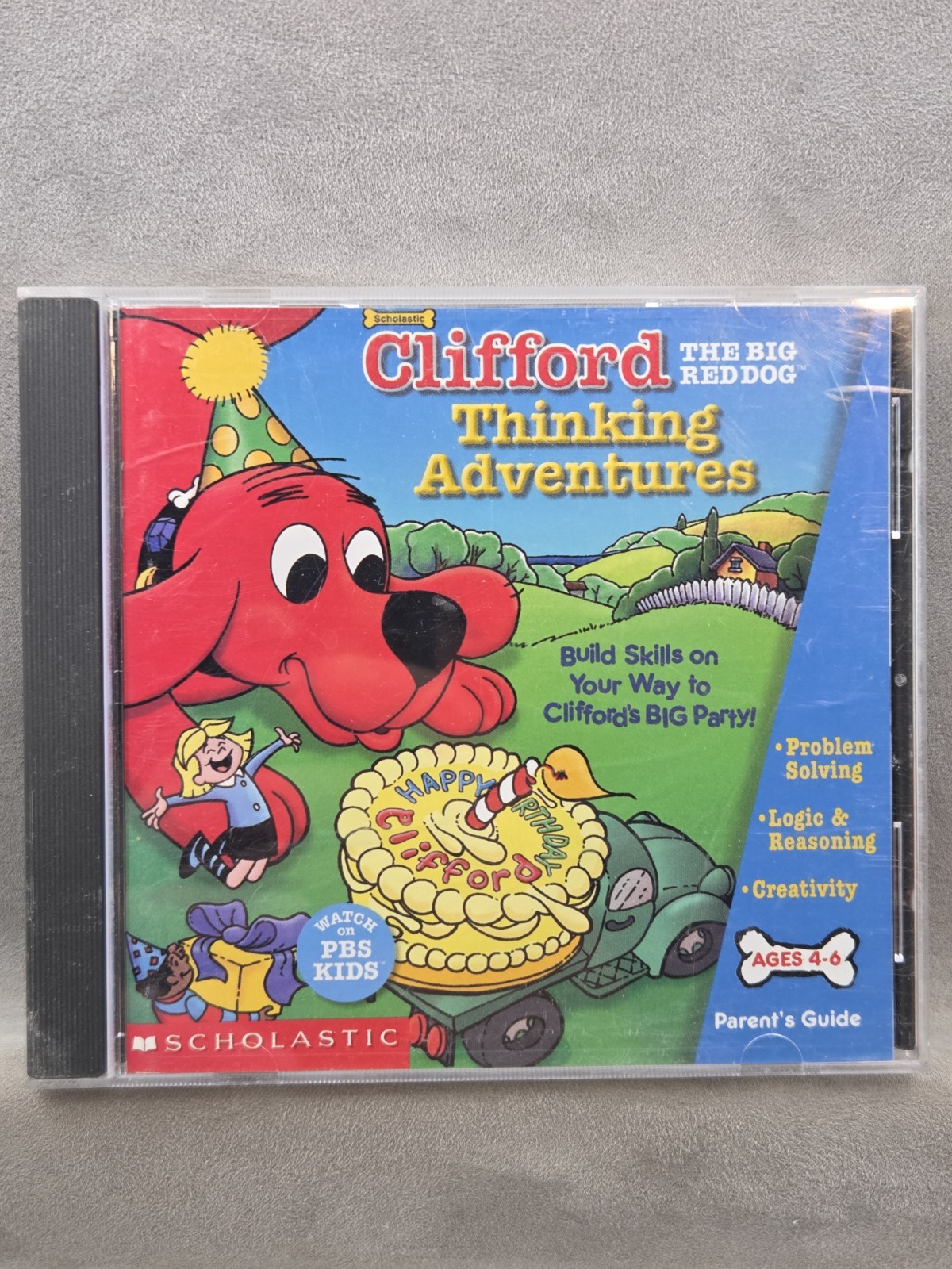 Clifford the Big Red Dog Thinking Adventures PC CD Vintage Kids Game Ages 4-6