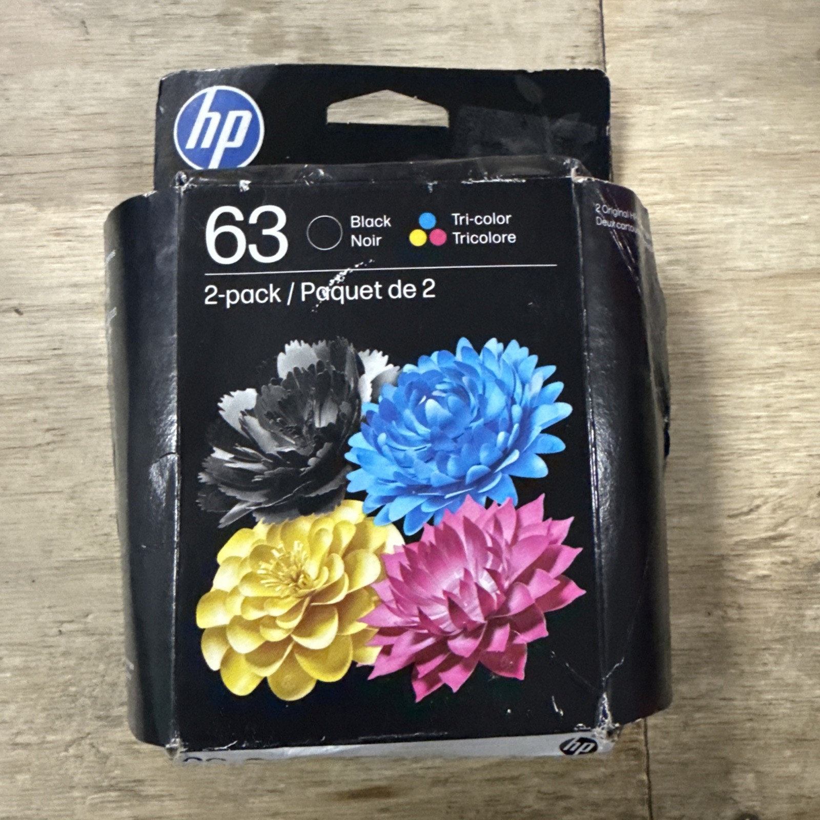 new Genuine OEM HP 63 Black & Tri-Color Combo Pack Ink Exp 07-12/2027