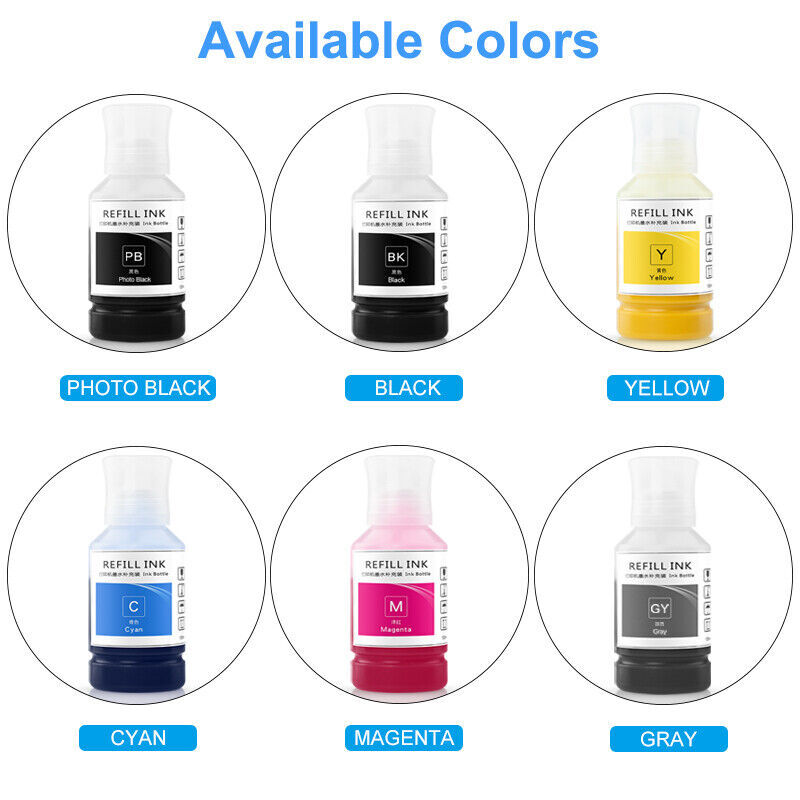 6*135ML Eco Sublimation Ink For 011 012 552 L8168 L8188 ET-8500 ET-8550