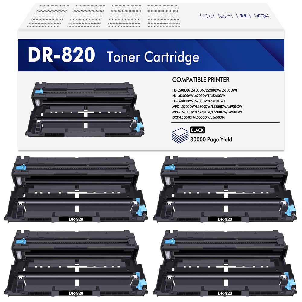 4PK DR-820 DR820 Drum Unit for Brother TN850 MFC-5800DW 5850DW 5900DW HL-L6200DW
