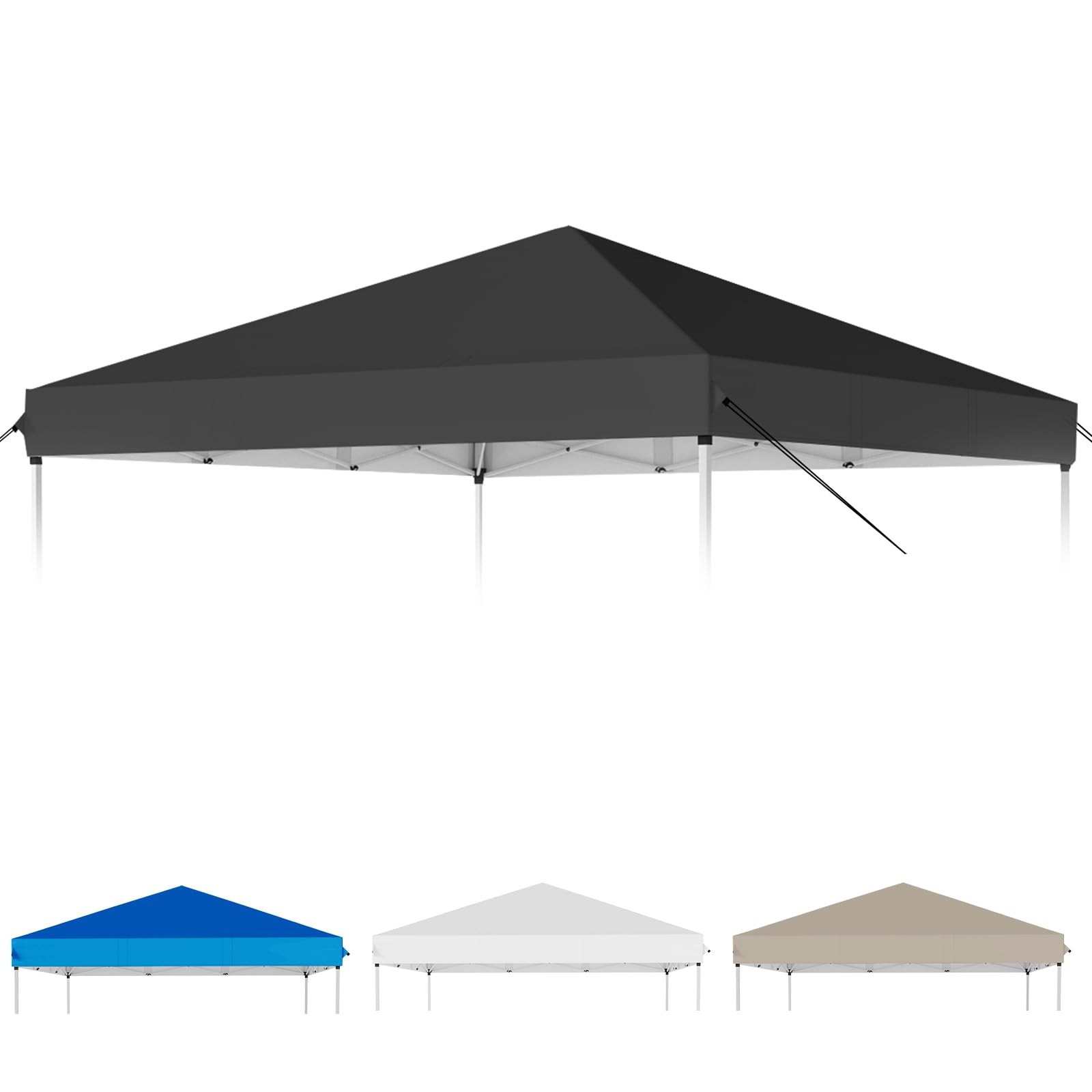 GOTRUTH 10×10 Canopy Replacement Top, Pop Up 120"x120" Black 